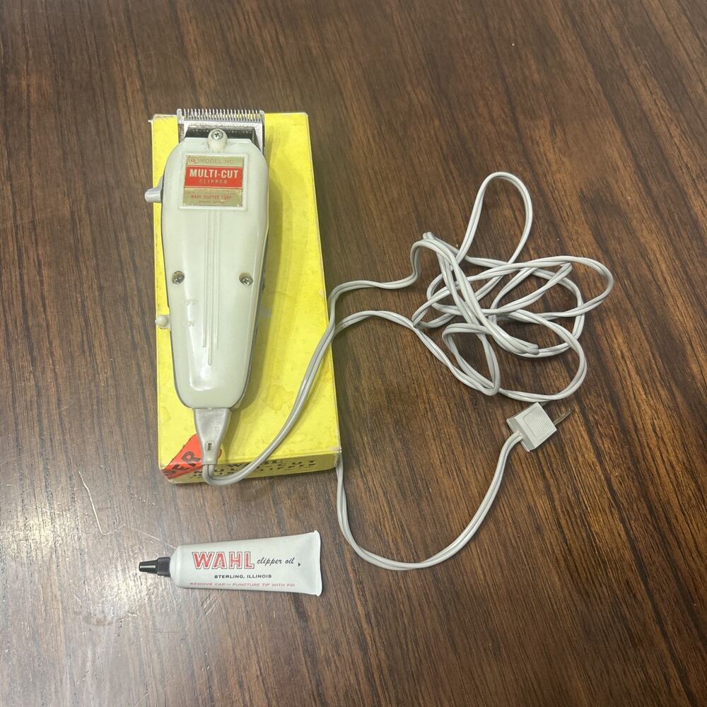 Vintage Wahl Corded Multi-Cut Taper Adjustable Clipper Model MC- Works